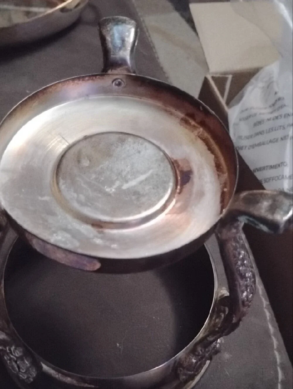 Source Unknown Silver-Tone Ornate Tripod Serving Bowl